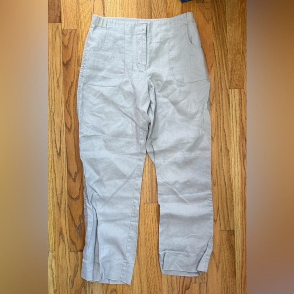 Orvis  Women’s Gray Chinos Classic Straight-Leg 100% Linen Pants size 8